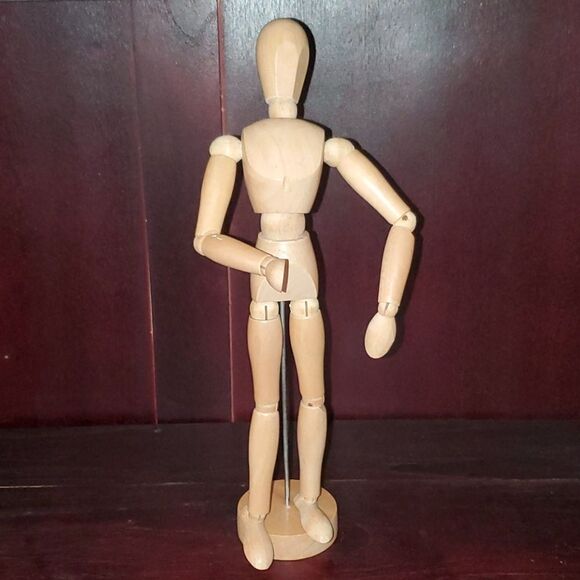 Artists Wooden Jointed 12" Poseable Mannequin - Picture 1 of 6